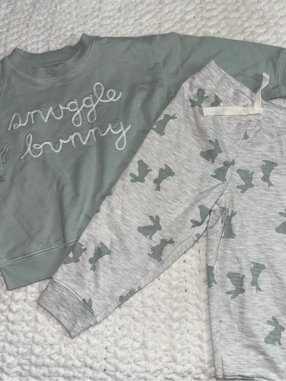 Kids Two-Piece Green Bunny Set
